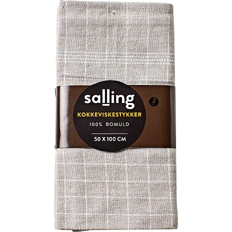 Salling kokkeviskestykke 2-pak - grå med hvid tern