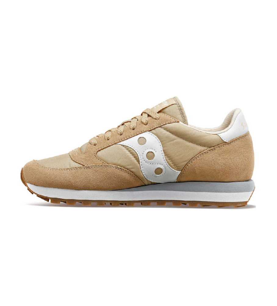 Tênis Saucony Jazz Original em couro bege
