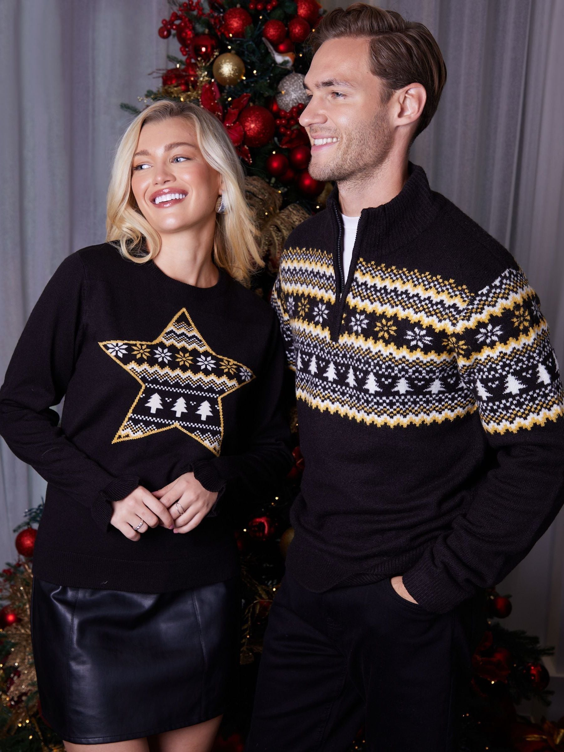 Threadbare Knitted Christmas Star Jumper