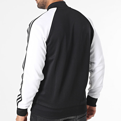 Veste Zippée A Bandes SST IK7025 Noir Blanc