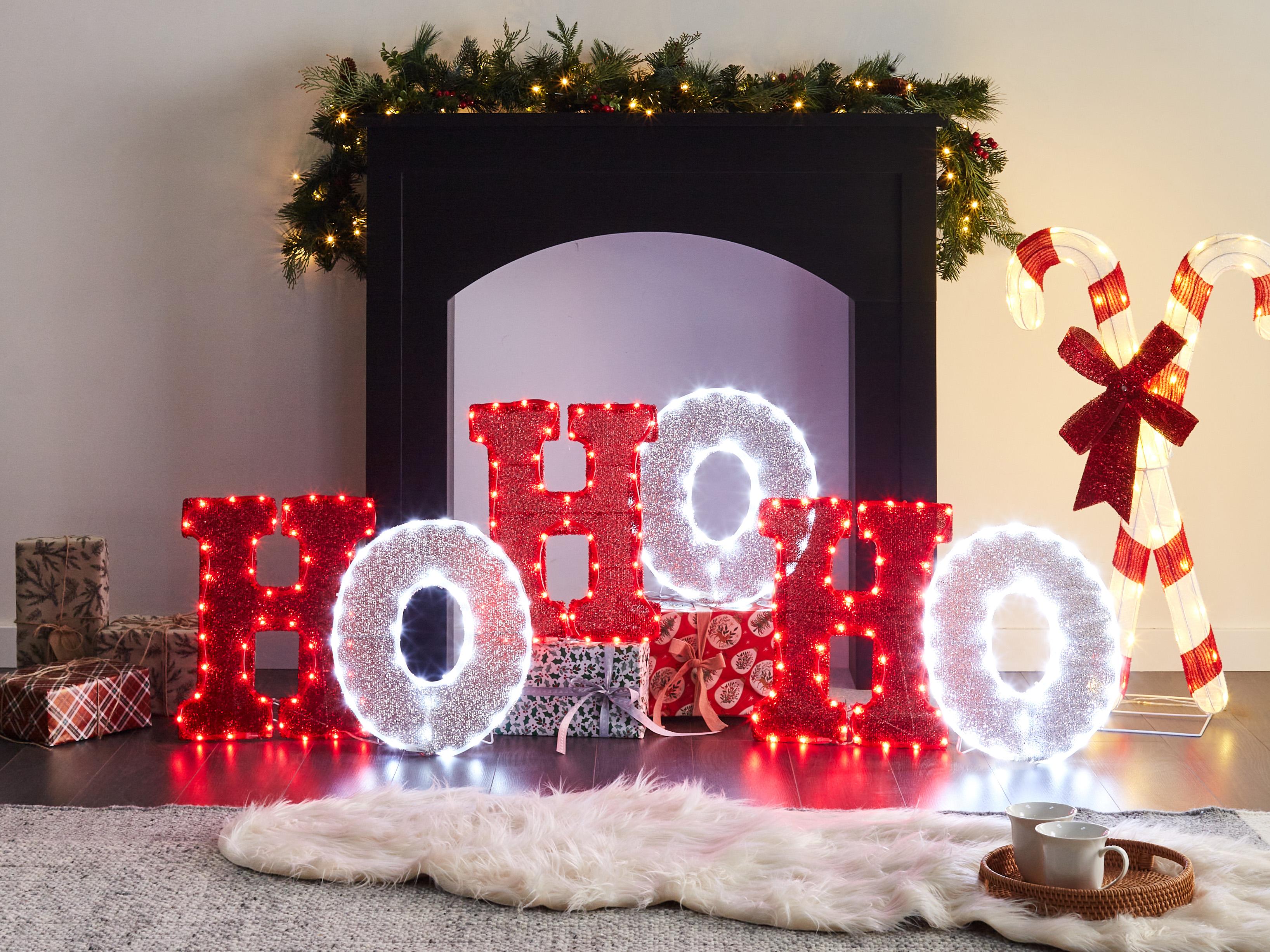 Buitendecoratie LED GRENVIK 40 cm Wit Rood