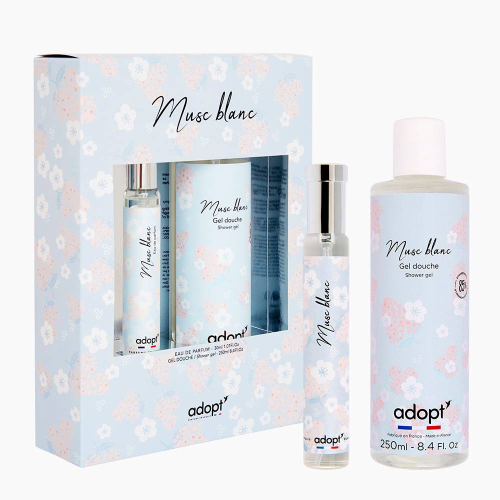 Musc blanc Coffret eau de parfum 30ml + gel douche 250 ml