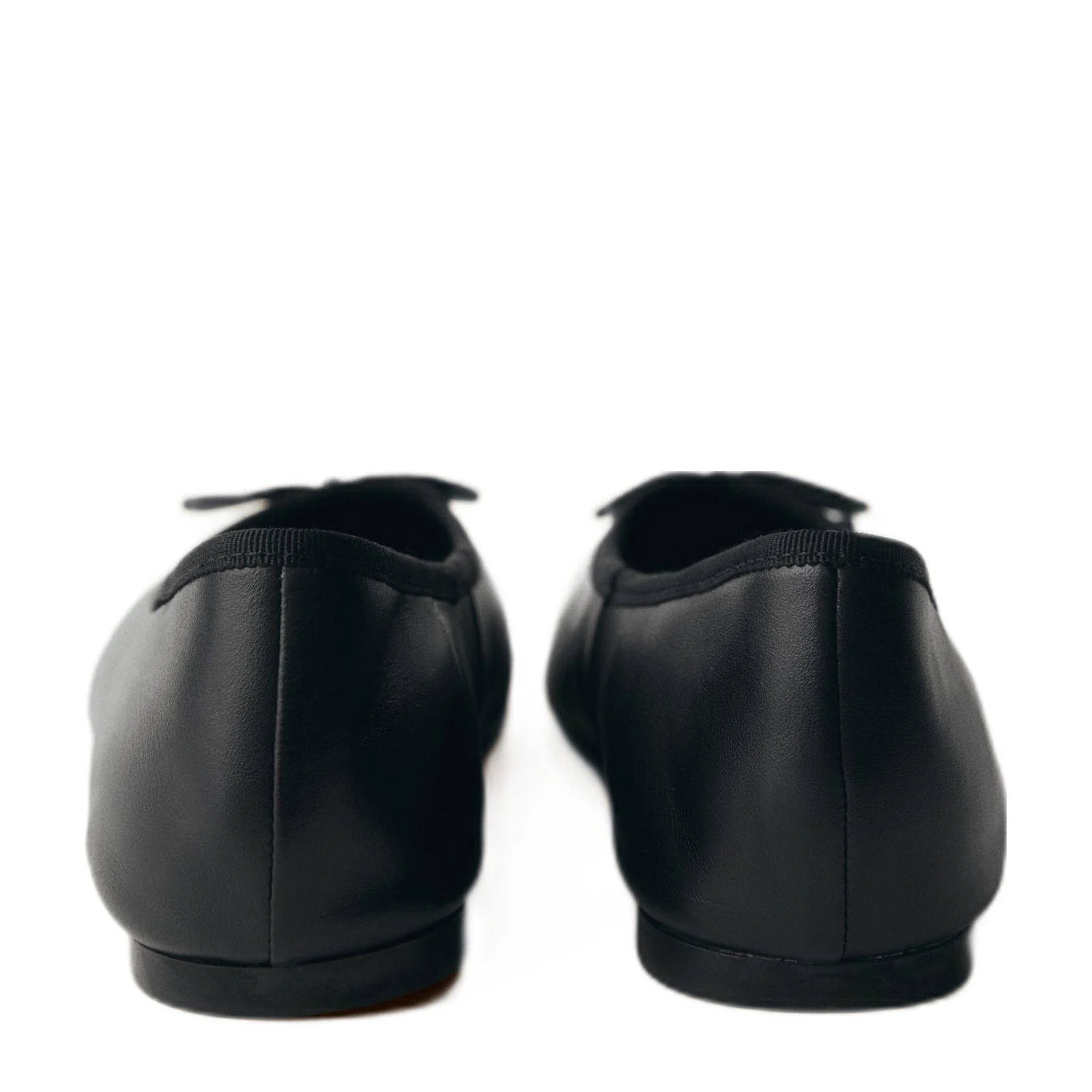 Mango leren ballerina's zwart