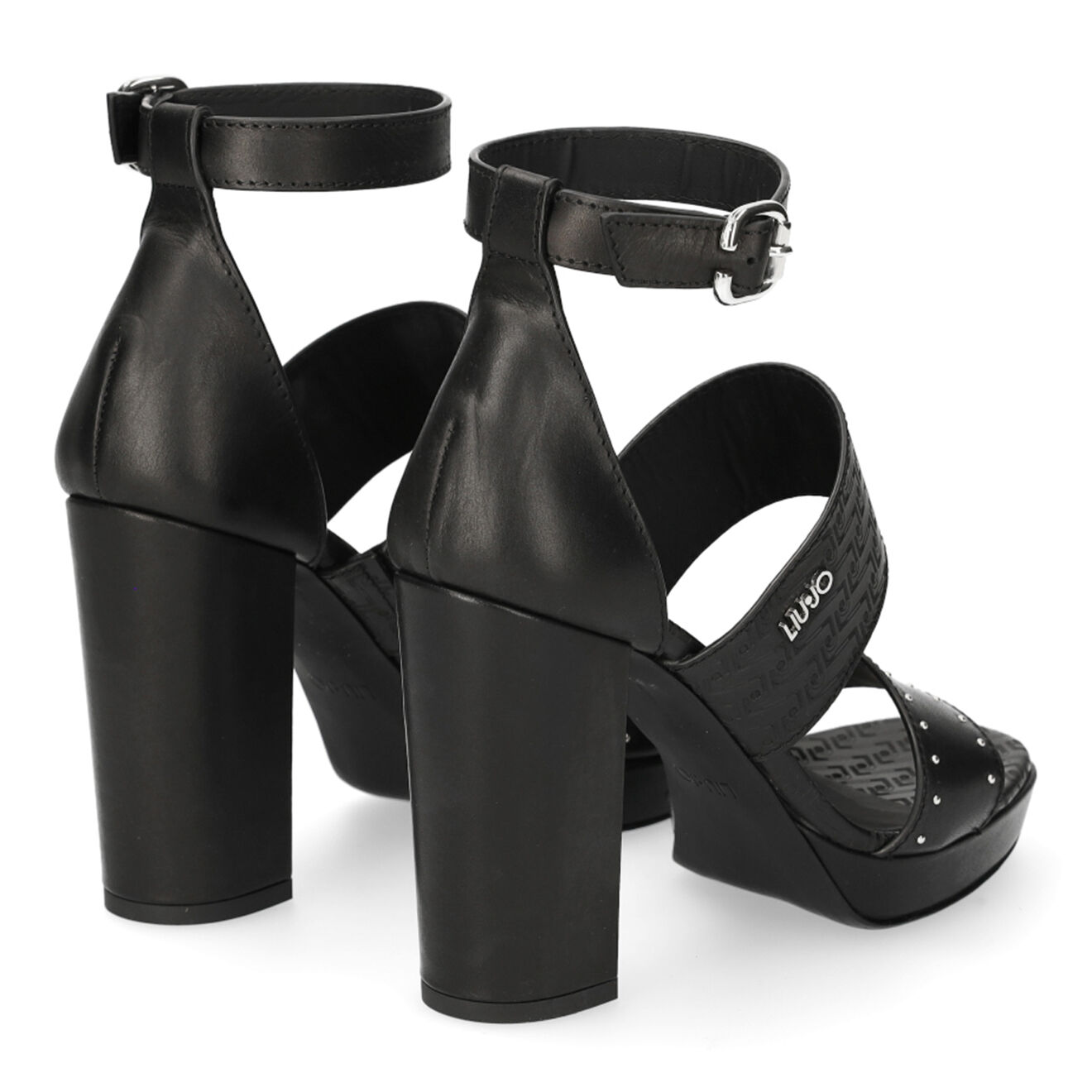 Liu-Jo Sandales en Cuir Hebe noires - Talon 8 cm