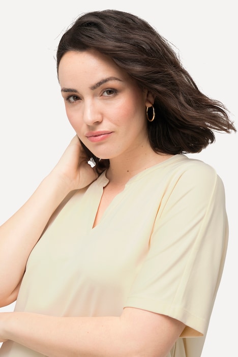 T-Shirt, Tunika-Ausschnitt, Halbarm, Modalmix
