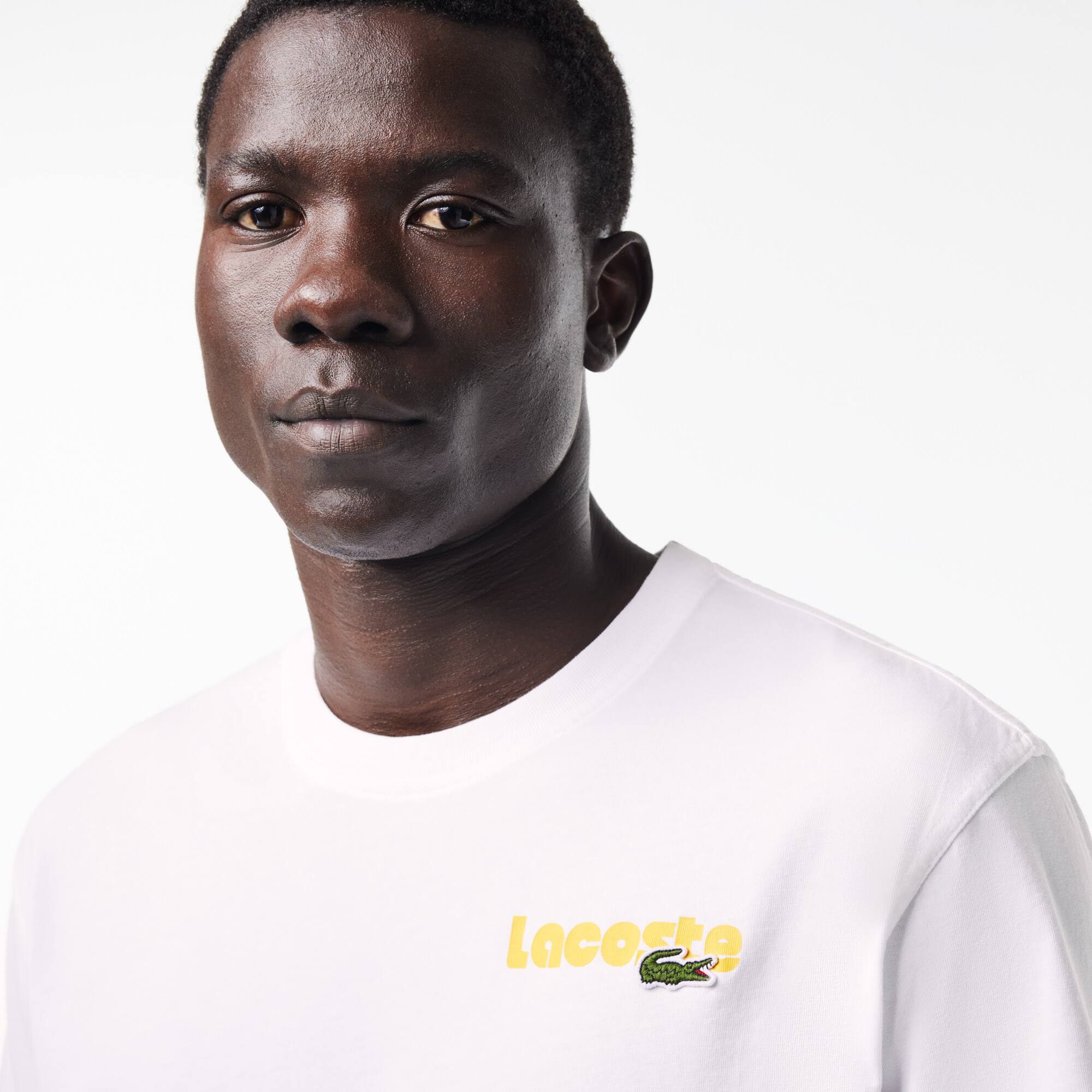 T-Shirt mit LACOSTE-Aufdruck und verwaschenem Effekt T-Shirts - Weiss - Lacoste - Herren