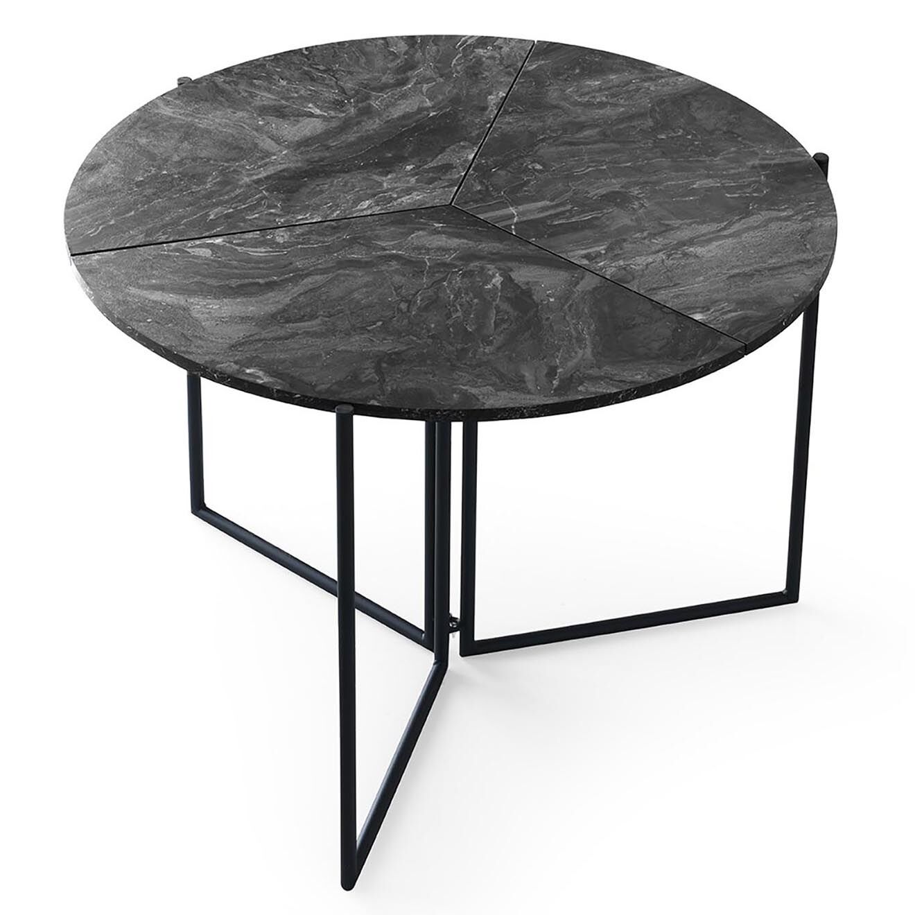 Wooden Art Table de salle à manger yaprak anthracite - 100x72x100 cm