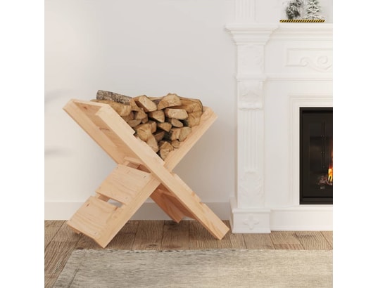 VIDAXL - Accessoires cheminée Porte-bûches 47x39,5x48 cm bois massif de pin