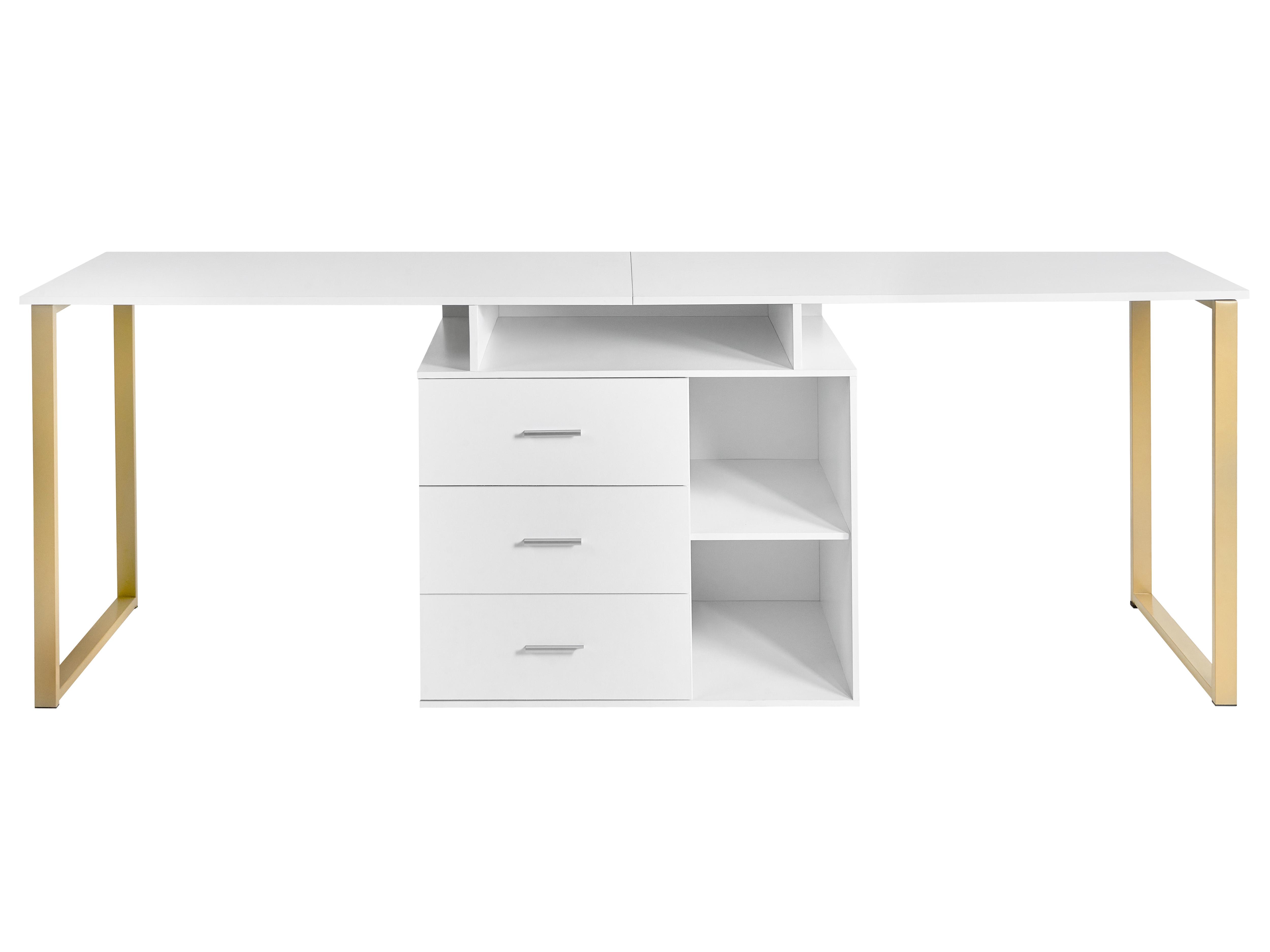 Verstelbaar bureau ASHMORE Wit 165/220 cm 55 cm