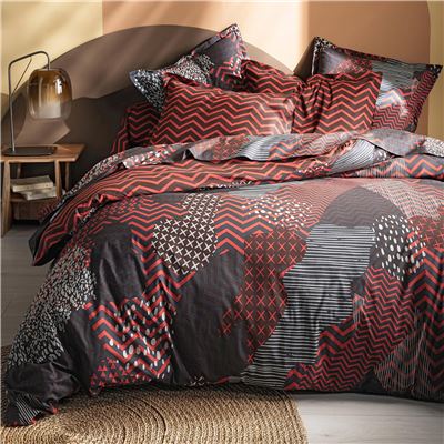 Linge de lit motif patchwork géométrique - BECQUET CRÉATION