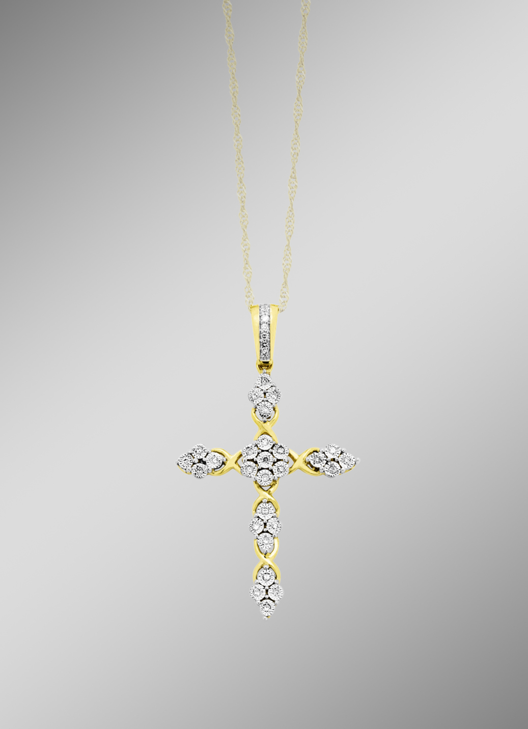 Edler Kreuz-Anhänger mit Diamanten