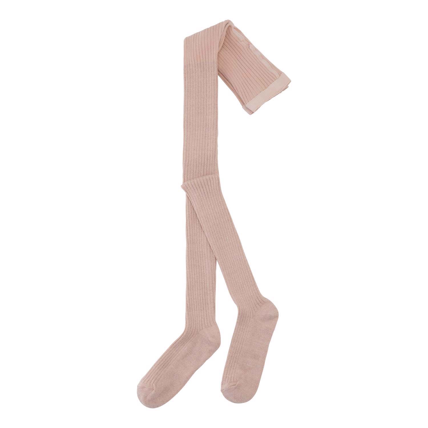 Glitter Rib Tights - Powder