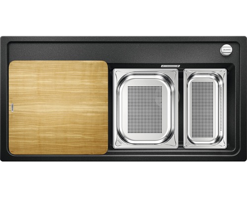 Blanco ZENAR XL 6 S DGP spoelbak, 1000 x 510 mm, antraciet, 524052, 1 bak, bak rechts, met afdruiprek