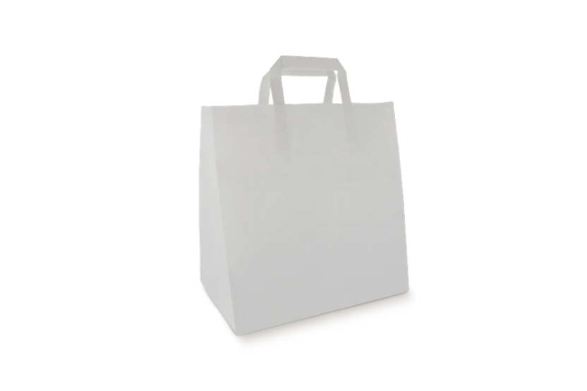 Papieren tassen Middel wit 80 gr. 27+17x29cm