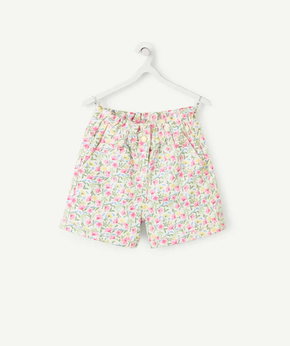 short fille imprimé fleuri coloré