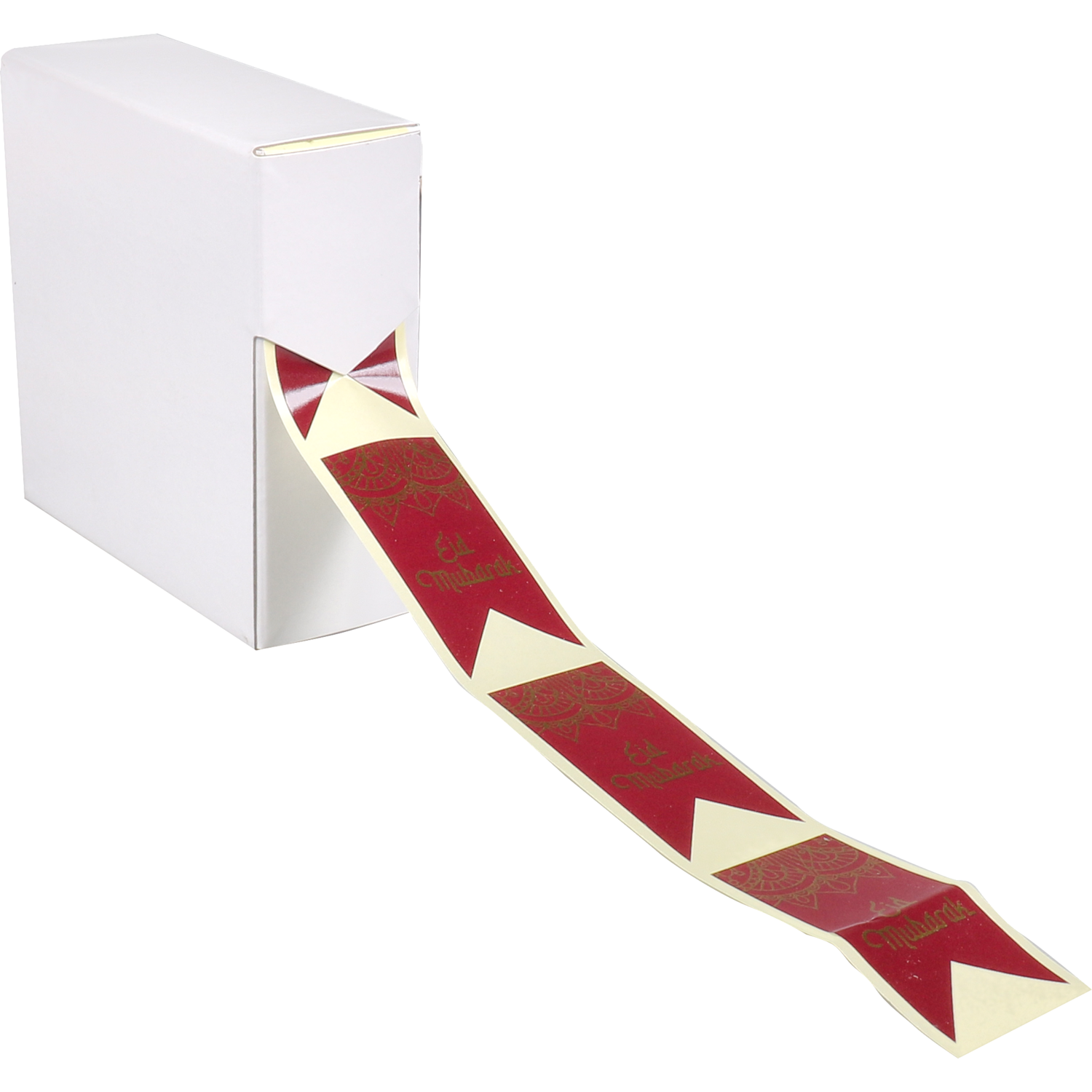 Etiket, Cadeauetiket, papier, Eid Mubarak, 60x30mm, rood/goud