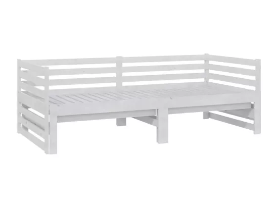 Lit coulissant sans matelas blanc 2x(90x200) cm