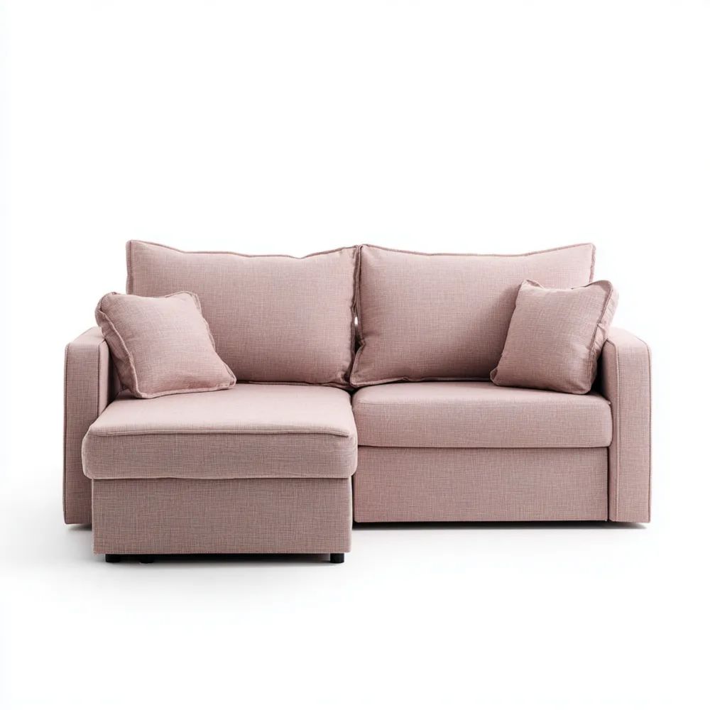 Ecksofa Stoff 200x140x85 cm – Rosa – Modernes Design
