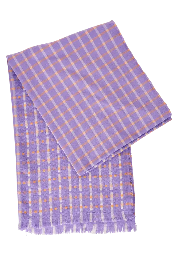 Schal mit Karomuster - shiny lilac