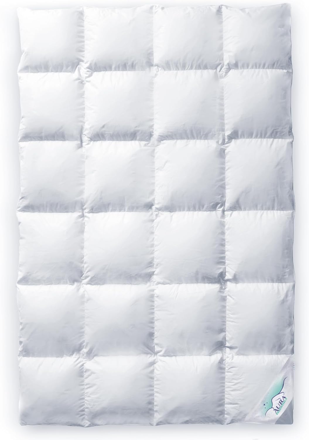 Aura® Daunendecke 135 x 200 cm Warm Winterdecke | Premium ungarische Daunen Klasse I | Oeko-TEX 100 allergikergeeignet | pflegeleicht 100% Baumwolle | Aura® Essentials Bettdecke für Winter