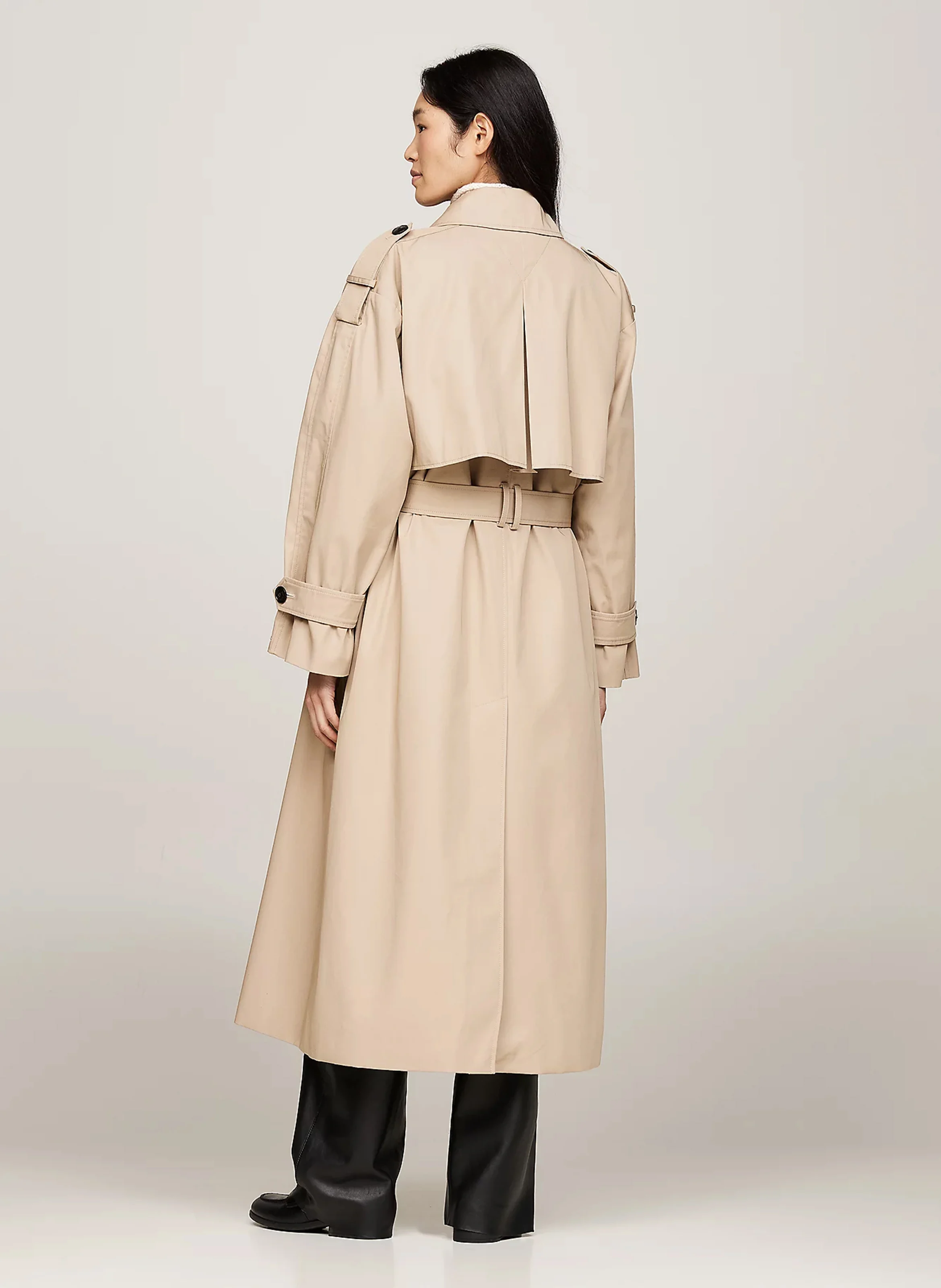 Trench col italien en coton bio | Beige