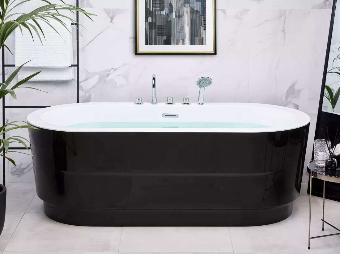 Baignoire îlot noire avec robinets 170 x 80 cm EMPRESA