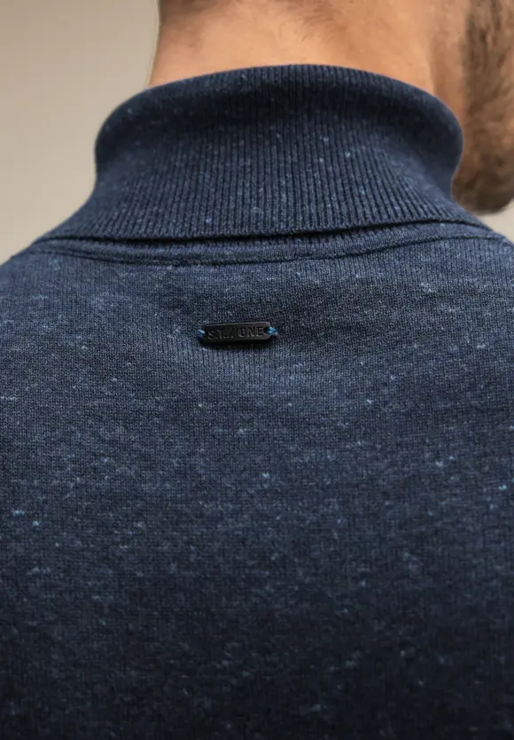 Basic Rollkragen Pullover - eclipse blue melange