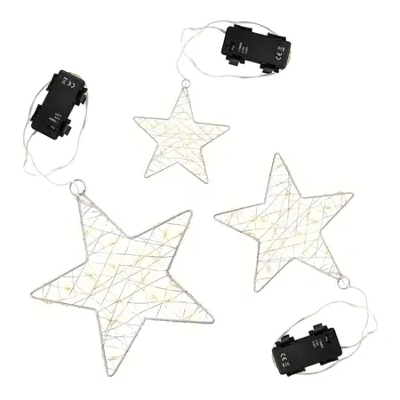 Idena LED-Dekosterne 3er 12/18/24cm ww 6h Timer