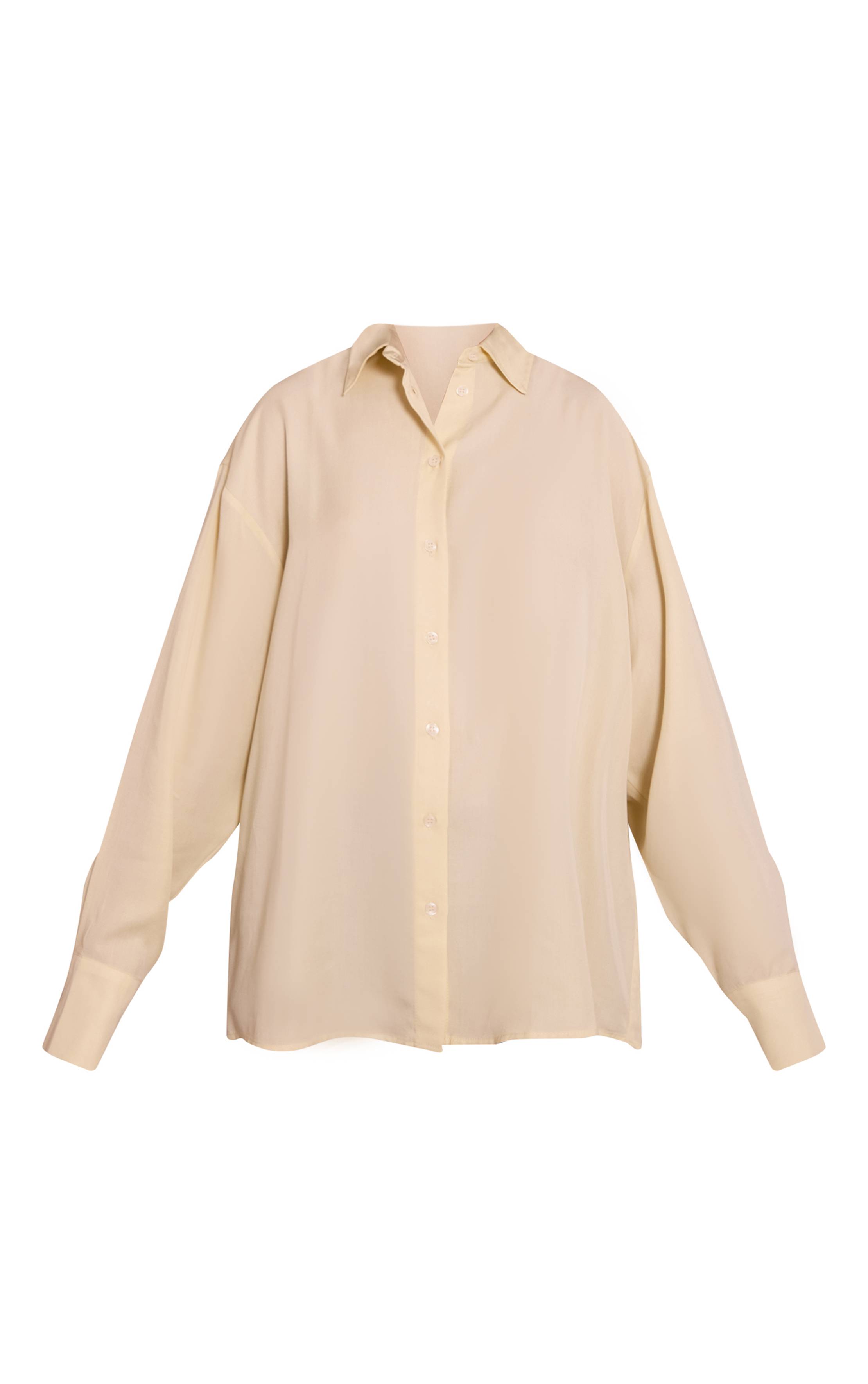 Crème Chemise Oversize En Tencel