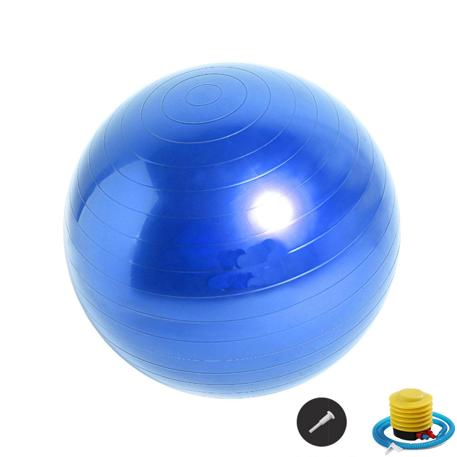 (Ø65cm) Robuster Gymnastikball Sitzball für Yoga / Pilates / Crossfit mit Luftpumpe bis 150kg - Blau