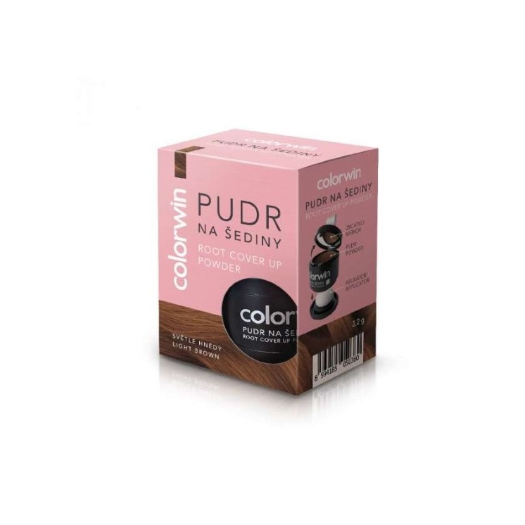 Colorwin Retouch Poeder voor het retoucheren van grijs met een spiegel en een applicator /Lichtbruin/ 3,2 g