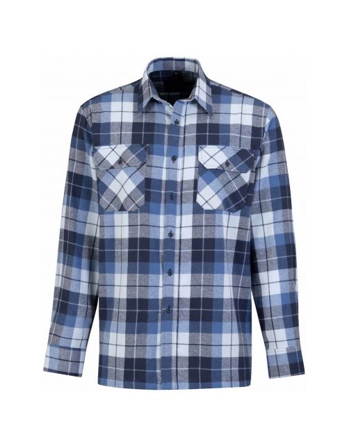 Storvik Blouse Flanel Dawson Blauw&Wit - Werkkleding