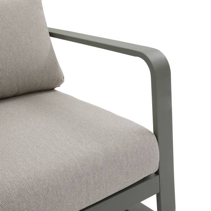 Fauteuil de salon de jardin DOMILLY Beige / Vert laurier