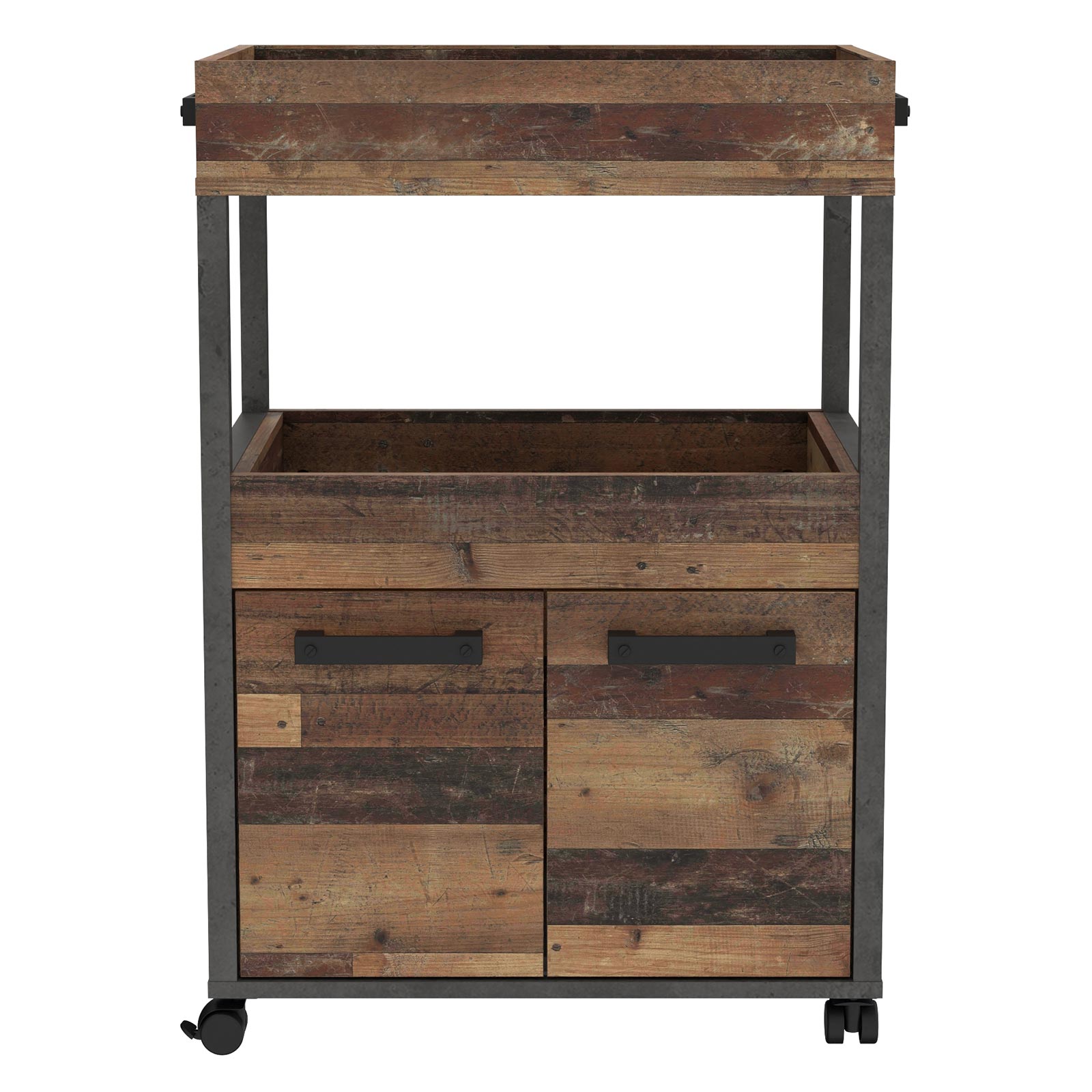 Hausbar - Old Wood Vintage - Betonoptik - auf Rollen