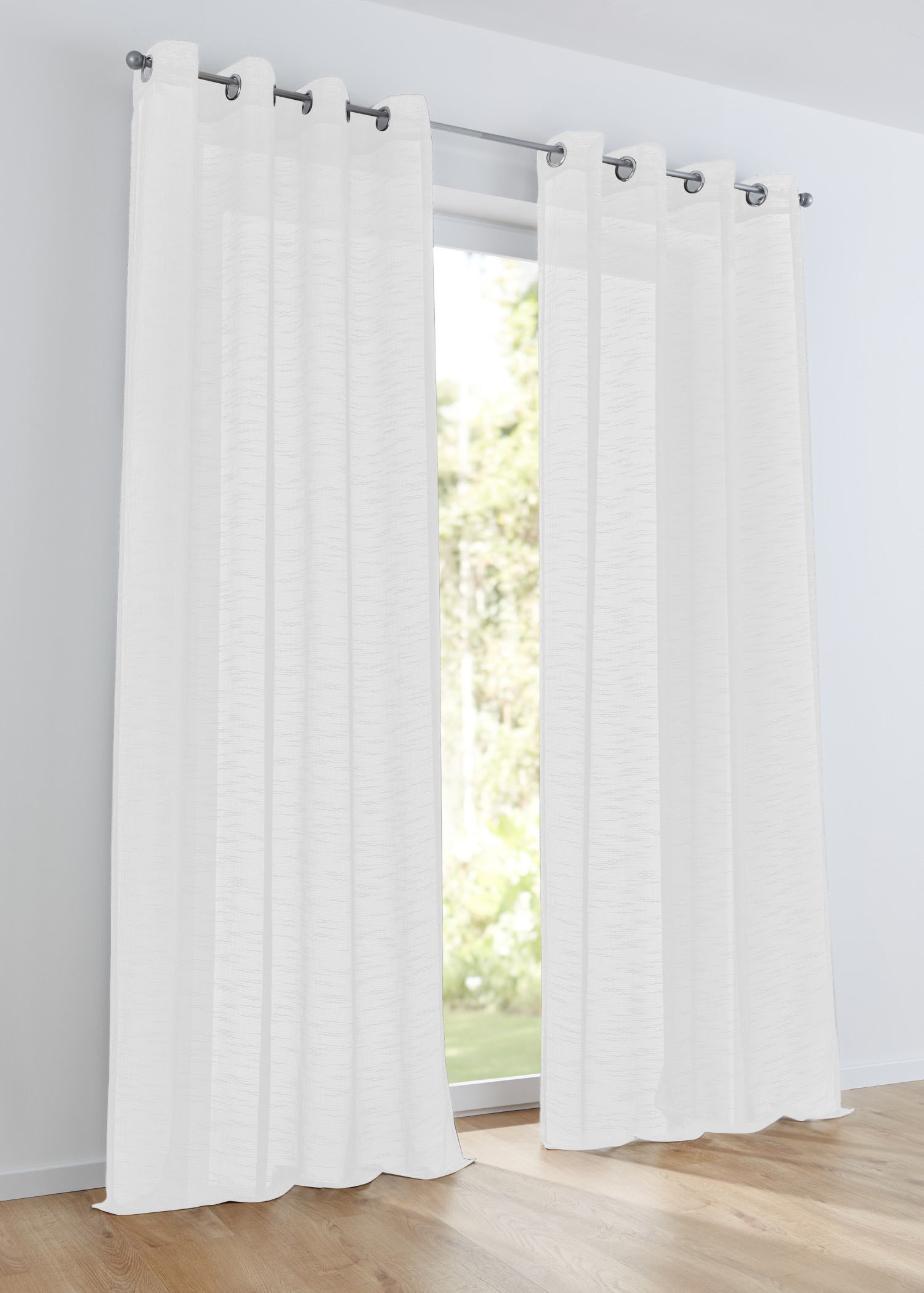 Kutti Vorhang »Celtic« Ösen 1 Stk. tlg. Gardine halbtransparent, Leinenoptik, Effektgarn