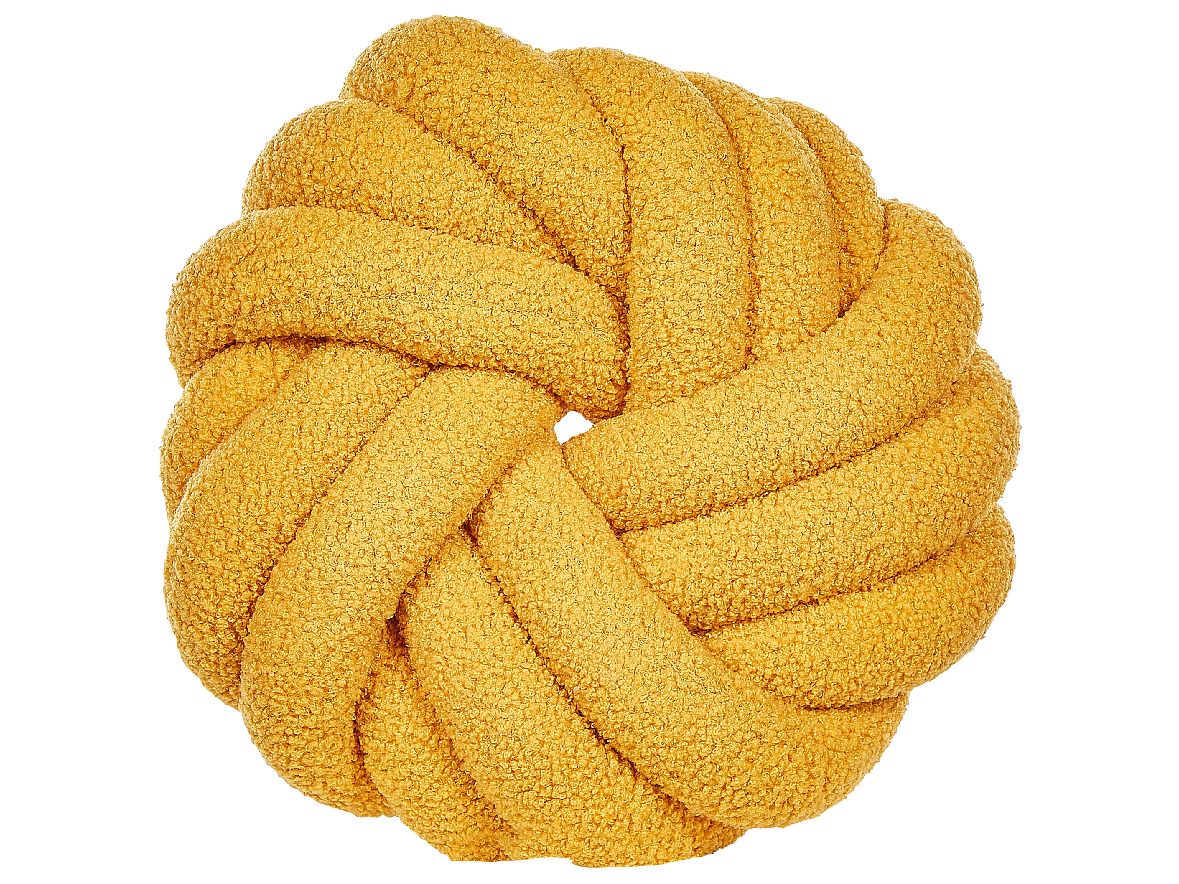 Sierkussen AKOLA Bouclé 31 x 31 cm Mosterdgeel effen