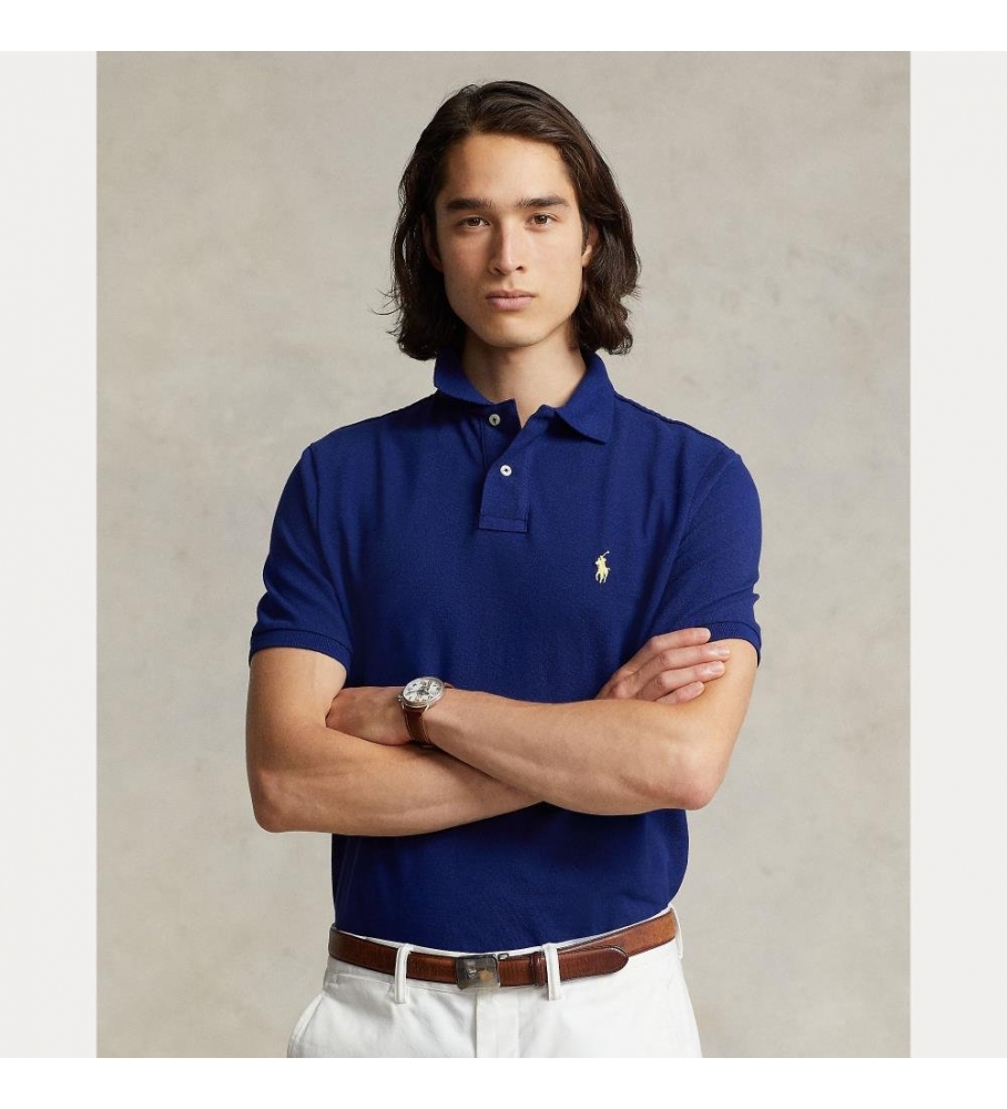Polo Ralph Lauren Slim Fit Piqué, Azul