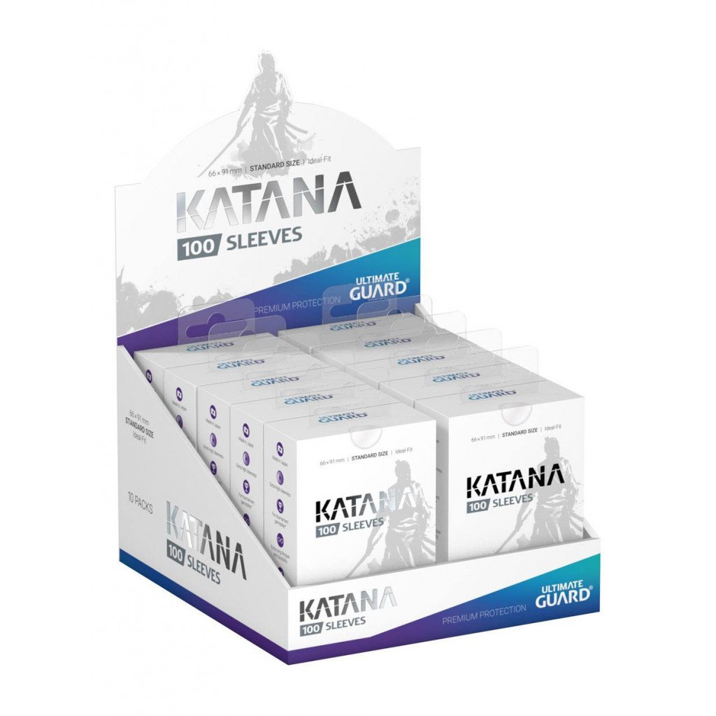 Lot de 10 paquets de 100 Sleeves Katana : Transparent