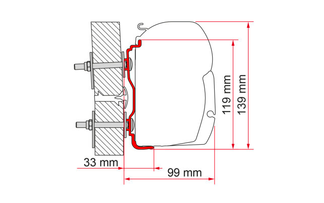 Fiamma Hymer ab 2016 Markisenadapter für Fiamma F45