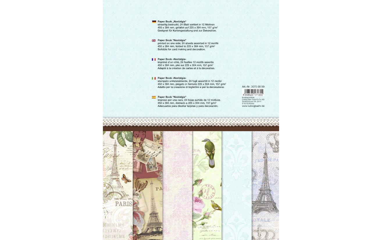 Designpapier Nostalgia Farbig sortiertDesignpapier zum Dekorieren und Gestalten