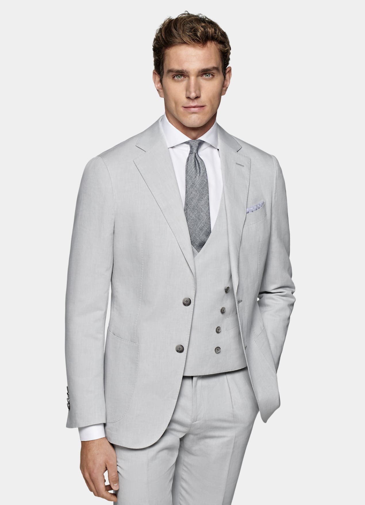 Gilet de costume gris clair