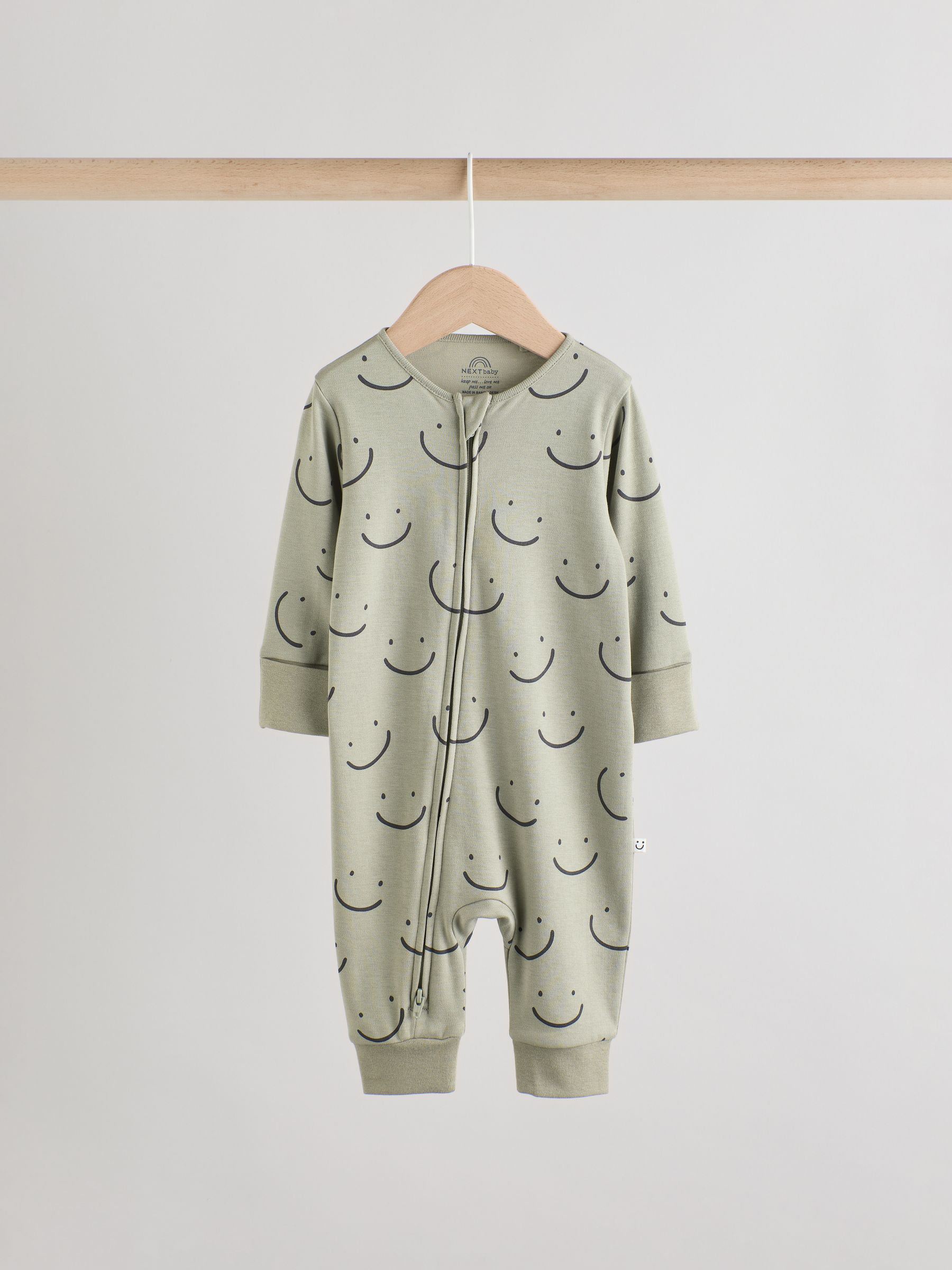 Olijfgroen - Set van 3 babypyjama's (0-3jr)
