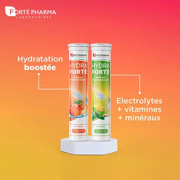 Forté Pharma Hydra Forté Lot de 2x24 comprimés Pêche et Citron Menthe
