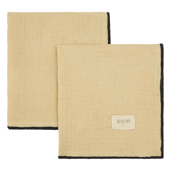 Autumn Serviettes de table Muslin - Set de 2 | Sable