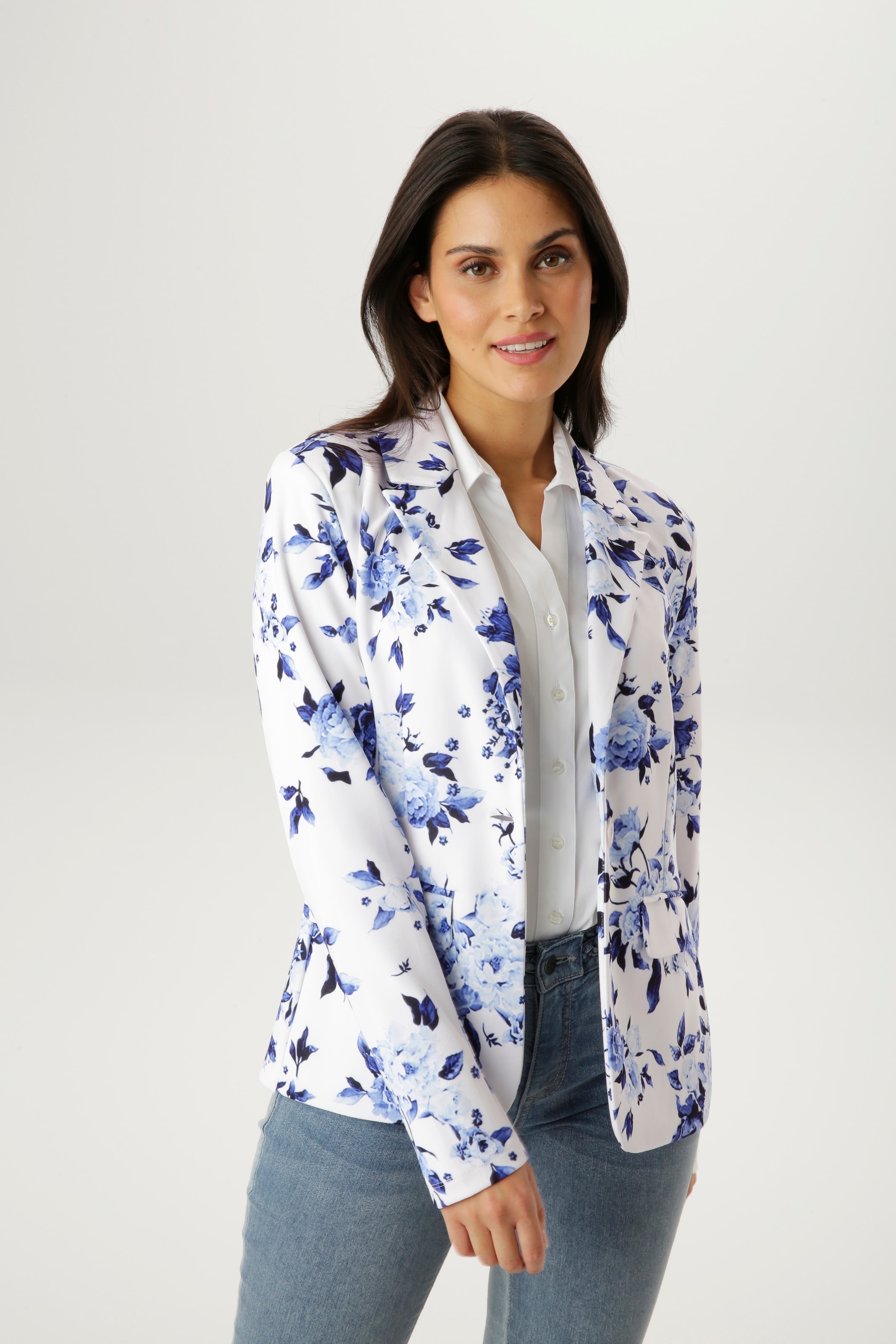 Aniston SELECTED Jerseyblazer mit floralem, romantischen Blumendruck - NEUE KOLLEKTION