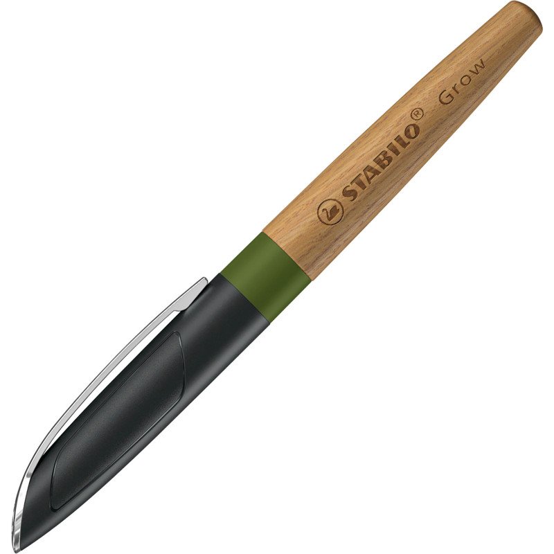 Stylo bille Stabilo Grow à capuchon pointe 0,5 mm - écriture moyenne bleue