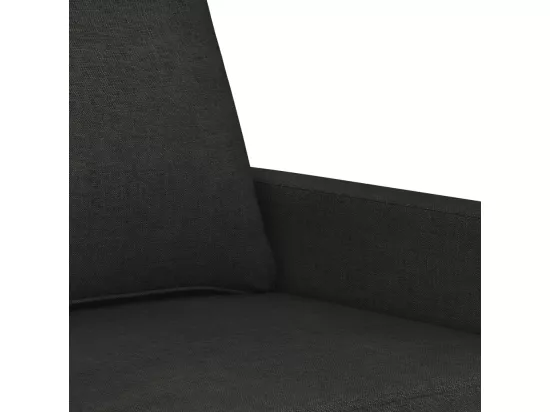 Ensemble de canapés 3 pcs avec coussins Noir Tissu