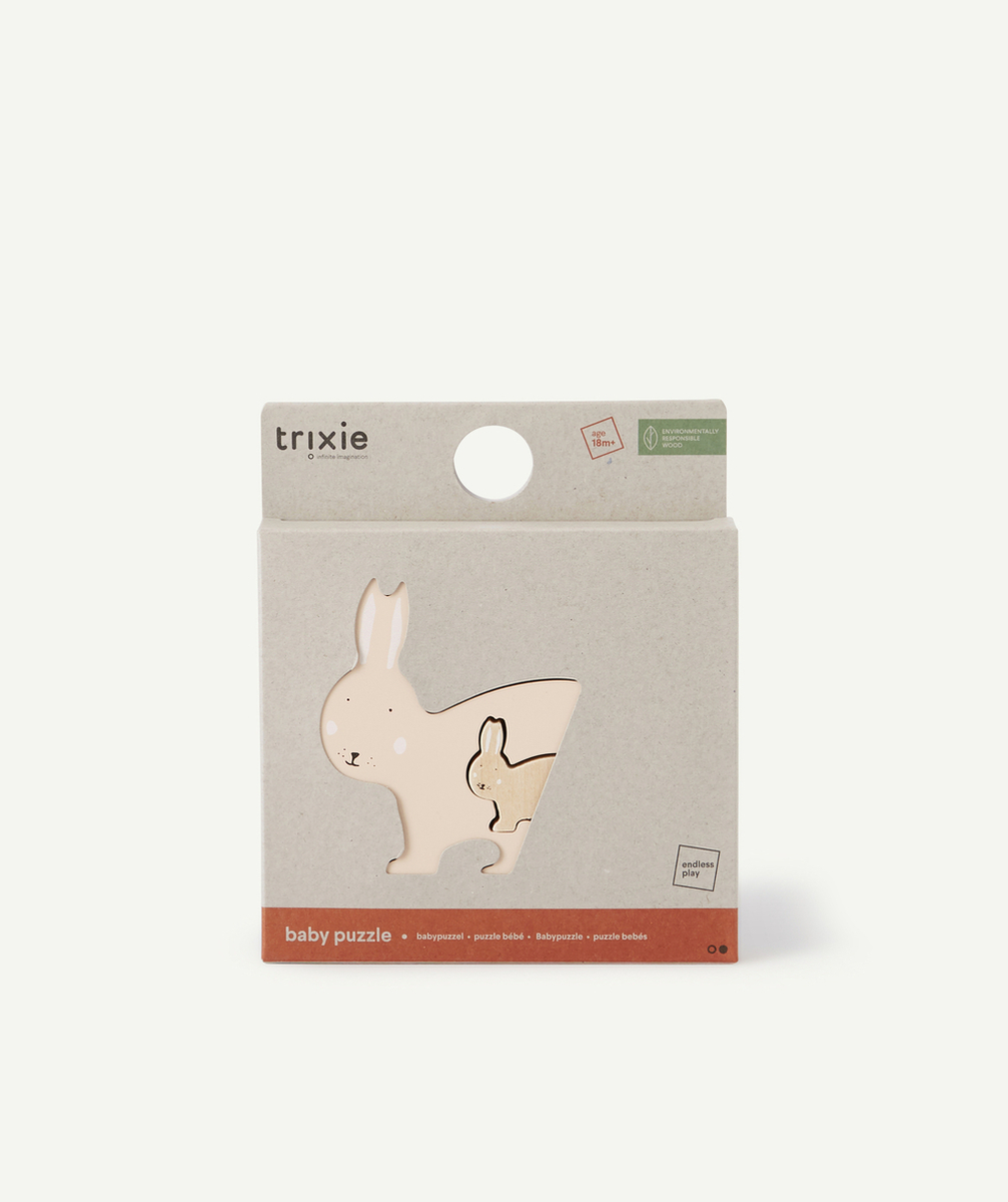 TRIXIEPUZZLE ROSE EN BOIS BÉBÉ LAPIN