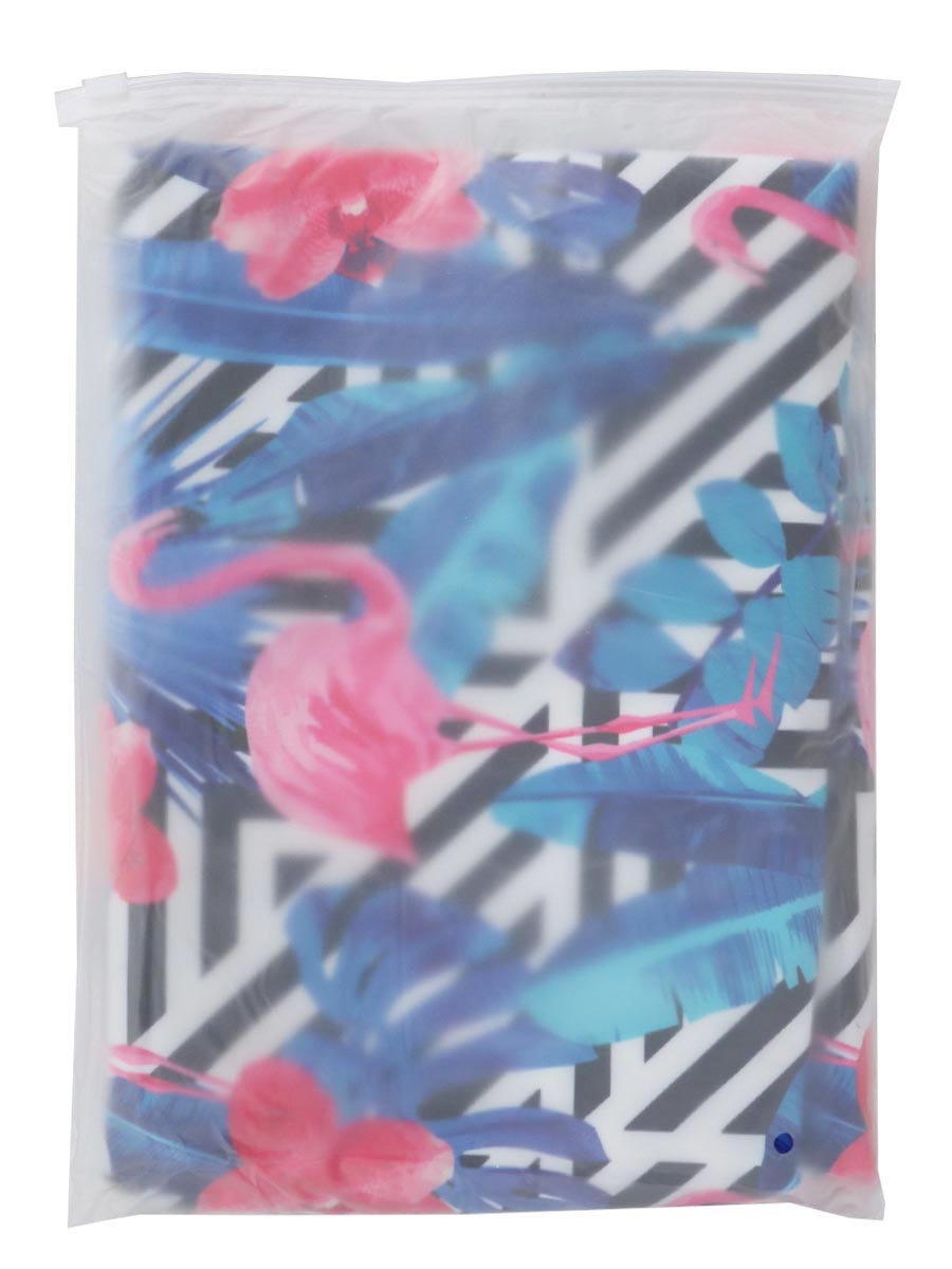 Housse de valise Periea Black & White Stripes with Flamingos L
