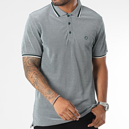 Polo Manches Courtes Slim Theo 5 Vert Chiné